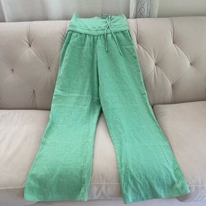 BEBE mint green linen wide leg pants -S